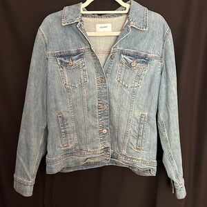 Old Navy Medium Blue Denim Jacket - Women's Classic Jean Coat